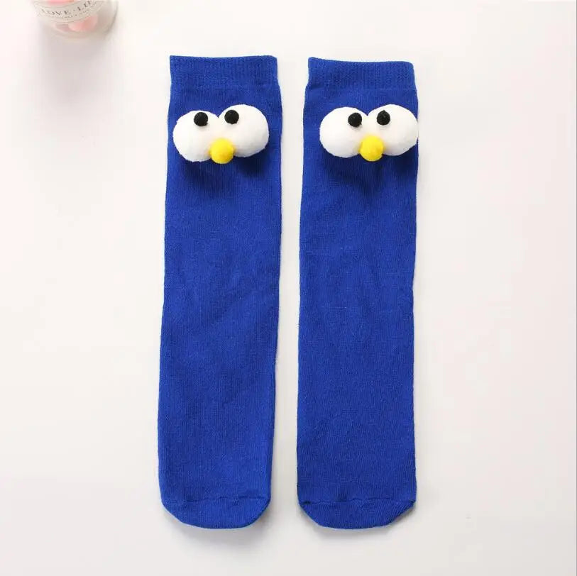 Warm Long Socks Kids Toddler Kids Socks Cartoon Knee height socks Eyes for girls boys socks cotton for christmas sock