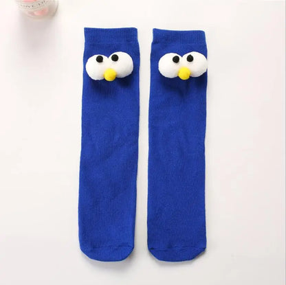 Warm Long Socks Kids Toddler Kids Socks Cartoon Knee height socks Eyes for girls boys socks cotton for christmas sock