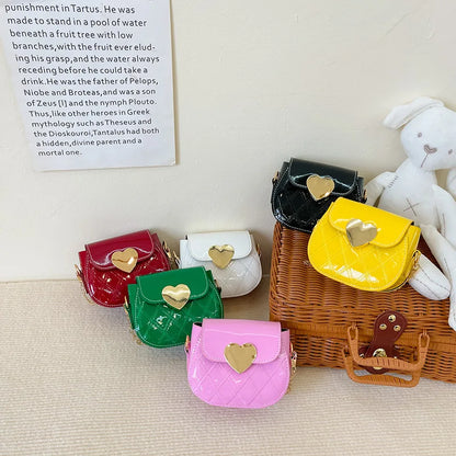 Children's Bags New Love Solid Color Dopamine Mini Cute Sweet Kawaii Shoulder Bags Fashionable Versatile Girl's Crossbody Bags