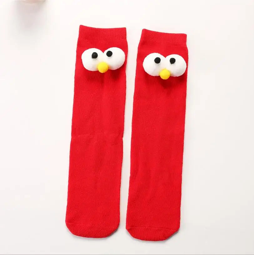 Warm Long Socks Kids Toddler Kids Socks Cartoon Knee height socks Eyes for girls boys socks cotton for christmas sock