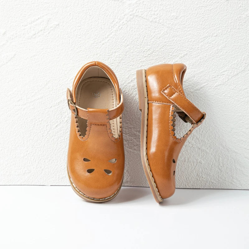 Children's Shoe for Girl 2025 Spring Autumn Toddlers Causal Shoes Fashion Hollow-out Versatile Kids School Uniform Leather Shoes