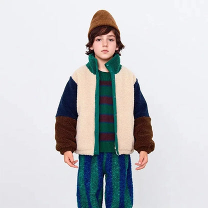 Kids Coats 2025 Autumn Winter New Style Fashionable Color Matching Children's Coats Trendy Versatile Boys' Thickened Winter Tops