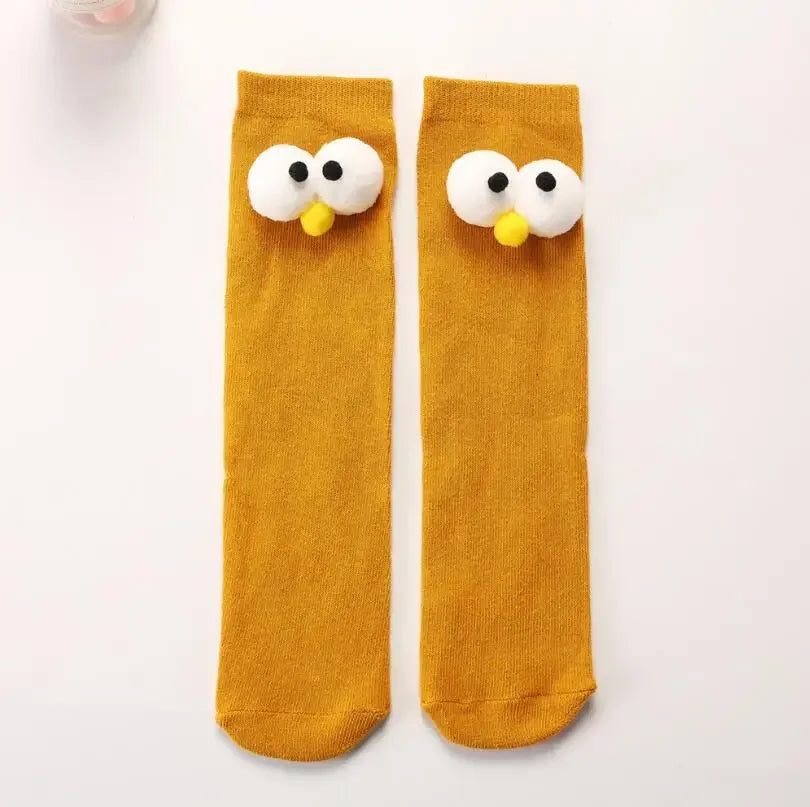 Warm Long Socks Kids Toddler Kids Socks Cartoon Knee height socks Eyes for girls boys socks cotton for christmas sock