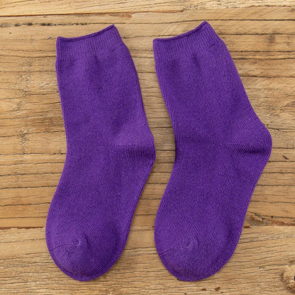 Children's Socks Cotton Colorful Harajuku Retro Boys Girls Black Socks Kids Klein Blue School Casual In Tube Solid Sox Stylish