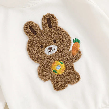Easter Baby Children's Hoodies Set 0-4 Y Cute Bunny O-Neck Pullover and Pants 2Pcs Boys Tracksuit Girls Casual Clothes Suit