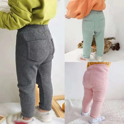 New Children Girls Boys Leggings Cotton Solid Color Cotton Ribbed Pants Spring Autumn Kids Pants Child High Waist Long Trousers C1098