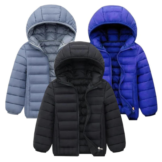 Kids Boy Lightweight Down Jacket Autumn Winter Coats Children Girl Warm Hooded Outerwear Teen Students Cotton Clothes 6-14 Years C1015