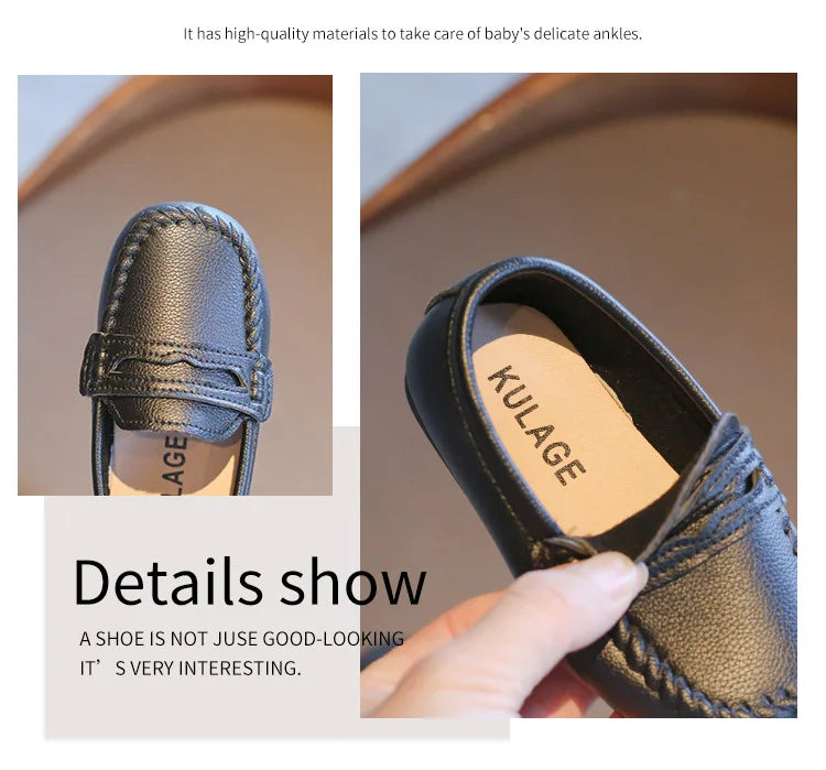 Children Shoes 2025 Spring Autumn Kids Casual Shoes Boys Loafers Soft PU Leather Toddler Slip-on Shoes For Boy