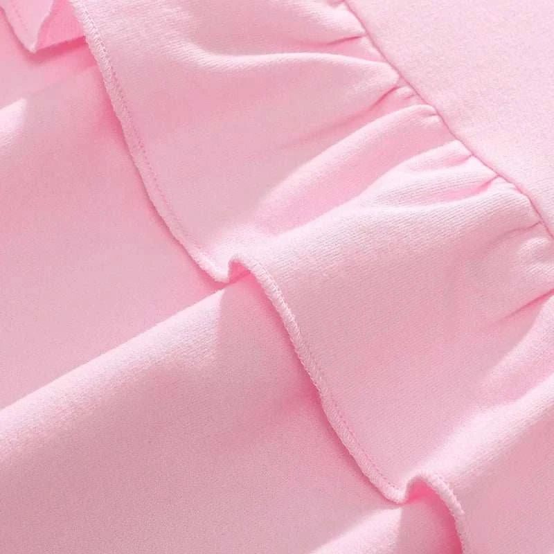 Girls Dress Sweet Bowknot Ruffles Decor Princess Dress Toddler Children Trendy Cotton Skin-Friendly Casual Dress Party Wear 2-7Y C1081