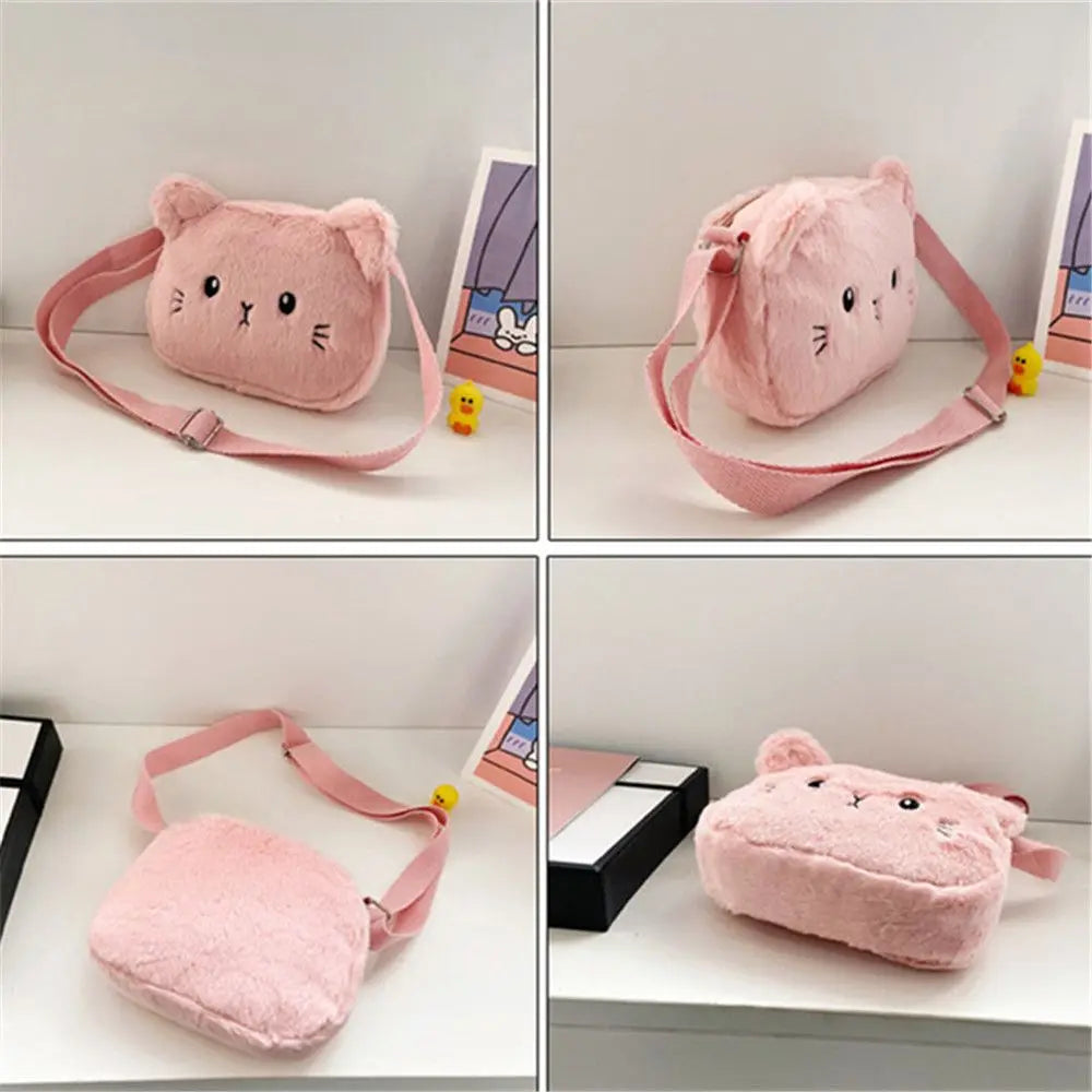 Children's Handbags Cute Shoulder Bag Cartoon Cat Soft  Bag Messenger Small Bags