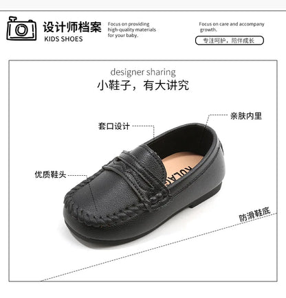 Children Shoes 2025 Spring Autumn Kids Casual Shoes Boys Loafers Soft PU Leather Toddler Slip-on Shoes For Boy