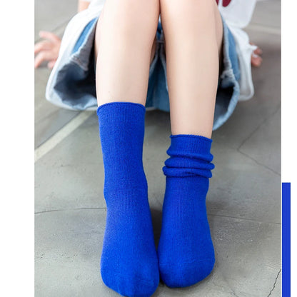 Children's Socks Cotton Colorful Harajuku Retro Boys Girls Black Socks Kids Klein Blue School Casual In Tube Solid Sox Stylish
