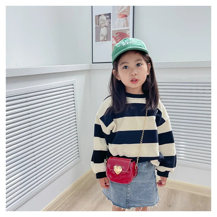 Children's Bags New Love Solid Color Dopamine Mini Cute Sweet Kawaii Shoulder Bags Fashionable Versatile Girl's Crossbody Bags