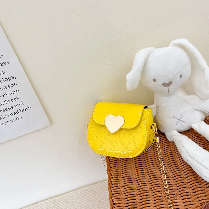 Children's Bags New Love Solid Color Dopamine Mini Cute Sweet Kawaii Shoulder Bags Fashionable Versatile Girl's Crossbody Bags