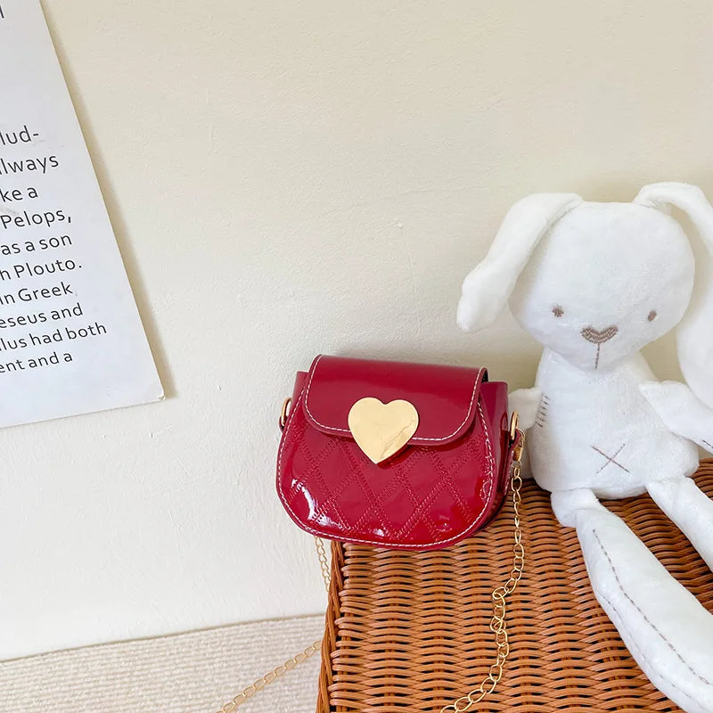 Children's Bags New Love Solid Color Dopamine Mini Cute Sweet Kawaii Shoulder Bags Fashionable Versatile Girl's Crossbody Bags