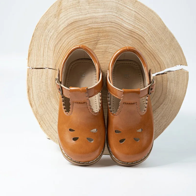 Children's Shoe for Girl 2025 Spring Autumn Toddlers Causal Shoes Fashion Hollow-out Versatile Kids School Uniform Leather Shoes