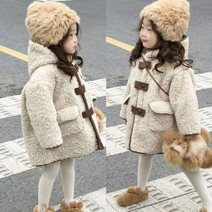 Children's Coats Fleece Coat Fashion Hooded Top for Children Winter Clothes for Girls Boys Clothes Kids Jackets