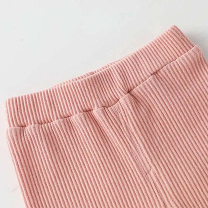 New Children Girls Boys Leggings Cotton Solid Color Cotton Ribbed Pants Spring Autumn Kids Pants Child High Waist Long Trousers C1098