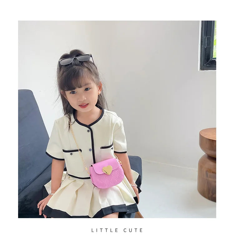 Children's Bags New Love Solid Color Dopamine Mini Cute Sweet Kawaii Shoulder Bags Fashionable Versatile Girl's Crossbody Bags