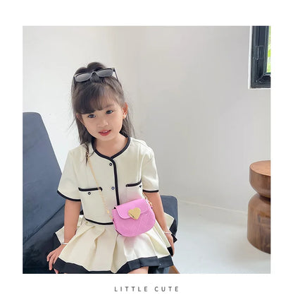 Children's Bags New Love Solid Color Dopamine Mini Cute Sweet Kawaii Shoulder Bags Fashionable Versatile Girl's Crossbody Bags