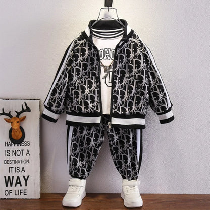 Spring Autumn Teen Tracksuits Children Casual Clothes Suit Baby Boys Zipper Jacket + Pants 2pcs/sets Kids Toddler Suit 2-8Years C1007
