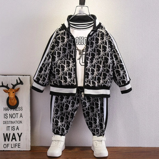 Spring Autumn Teen Tracksuits Children Casual Clothes Suit Baby Boys Zipper Jacket + Pants 2pcs/sets Kids Toddler Suit 2-8Years C1007