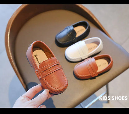 Children Shoes 2025 Spring Autumn Kids Casual Shoes Boys Loafers Soft PU Leather Toddler Slip-on Shoes For Boy
