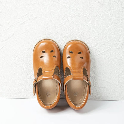 Children's Shoe for Girl 2025 Spring Autumn Toddlers Causal Shoes Fashion Hollow-out Versatile Kids School Uniform Leather Shoes