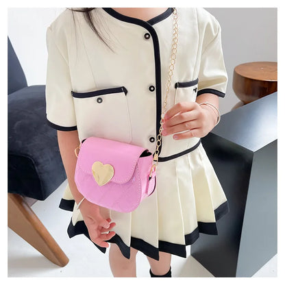 Children's Bags New Love Solid Color Dopamine Mini Cute Sweet Kawaii Shoulder Bags Fashionable Versatile Girl's Crossbody Bags