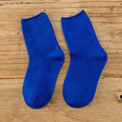 Children's Socks Cotton Colorful Harajuku Retro Boys Girls Black Socks Kids Klein Blue School Casual In Tube Solid Sox Stylish