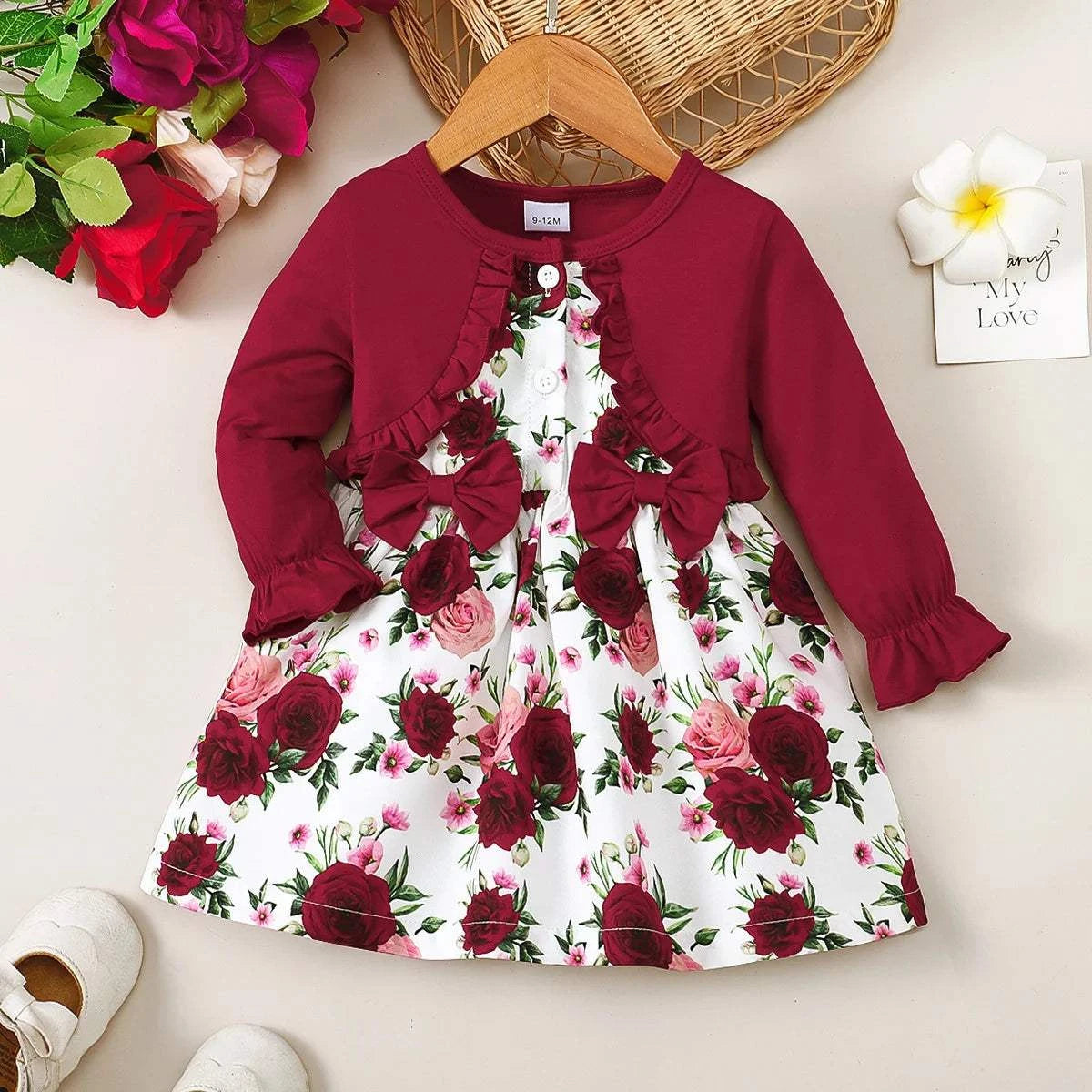 Autumn  And Winter 1-2Years  Old  Baby Girls Dress Long  Sleeve    Newborn Baby Girl  Princess  Outfit C1065