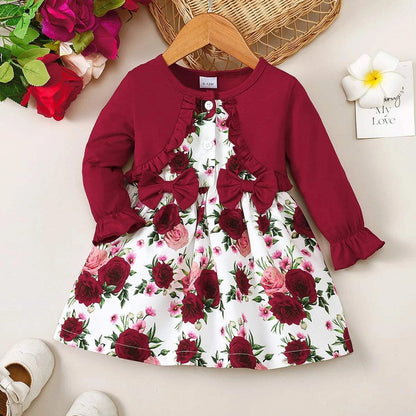 Autumn  And Winter 1-2Years  Old  Baby Girls Dress Long  Sleeve    Newborn Baby Girl  Princess  Outfit C1065