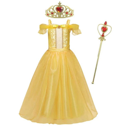 Girls Princess Dress 2023 Girl Encanto Cosplay Princess Elsa Costume Kids Birthday Party Halloween Carnival Party Fancy Dress C1025