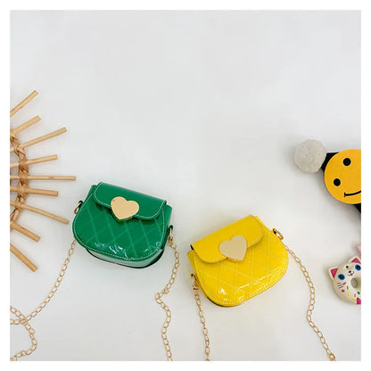 Children's Bags New Love Solid Color Dopamine Mini Cute Sweet Kawaii Shoulder Bags Fashionable Versatile Girl's Crossbody Bags