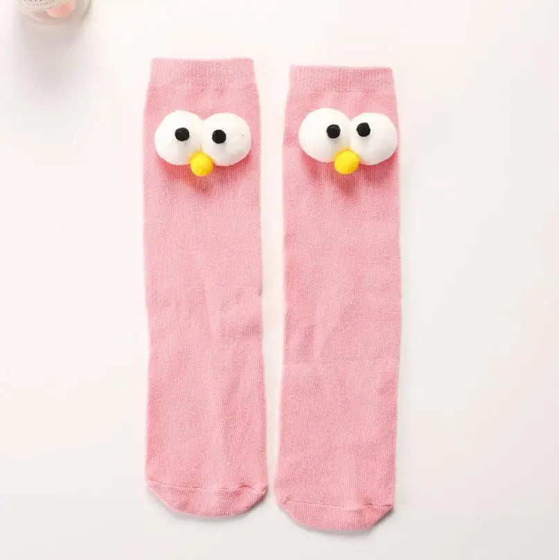 Warm Long Socks Kids Toddler Kids Socks Cartoon Knee height socks Eyes for girls boys socks cotton for christmas sock