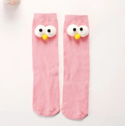Warm Long Socks Kids Toddler Kids Socks Cartoon Knee height socks Eyes for girls boys socks cotton for christmas sock