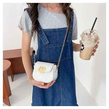 Children's Bags New Love Solid Color Dopamine Mini Cute Sweet Kawaii Shoulder Bags Fashionable Versatile Girl's Crossbody Bags
