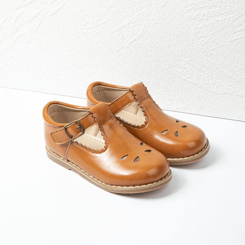 Children's Shoe for Girl 2025 Spring Autumn Toddlers Causal Shoes Fashion Hollow-out Versatile Kids School Uniform Leather Shoes