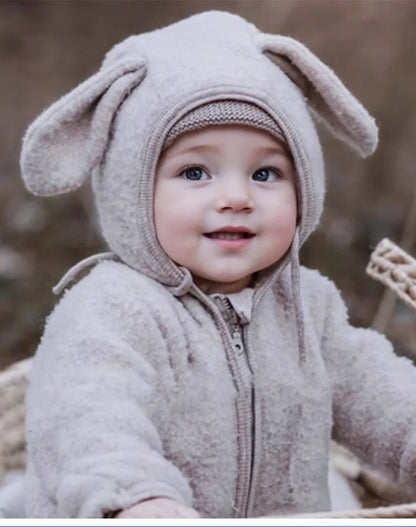 Children's Ear-Shaped Coat 2025 Autumn Winter New Cute Baby Warm Clothing