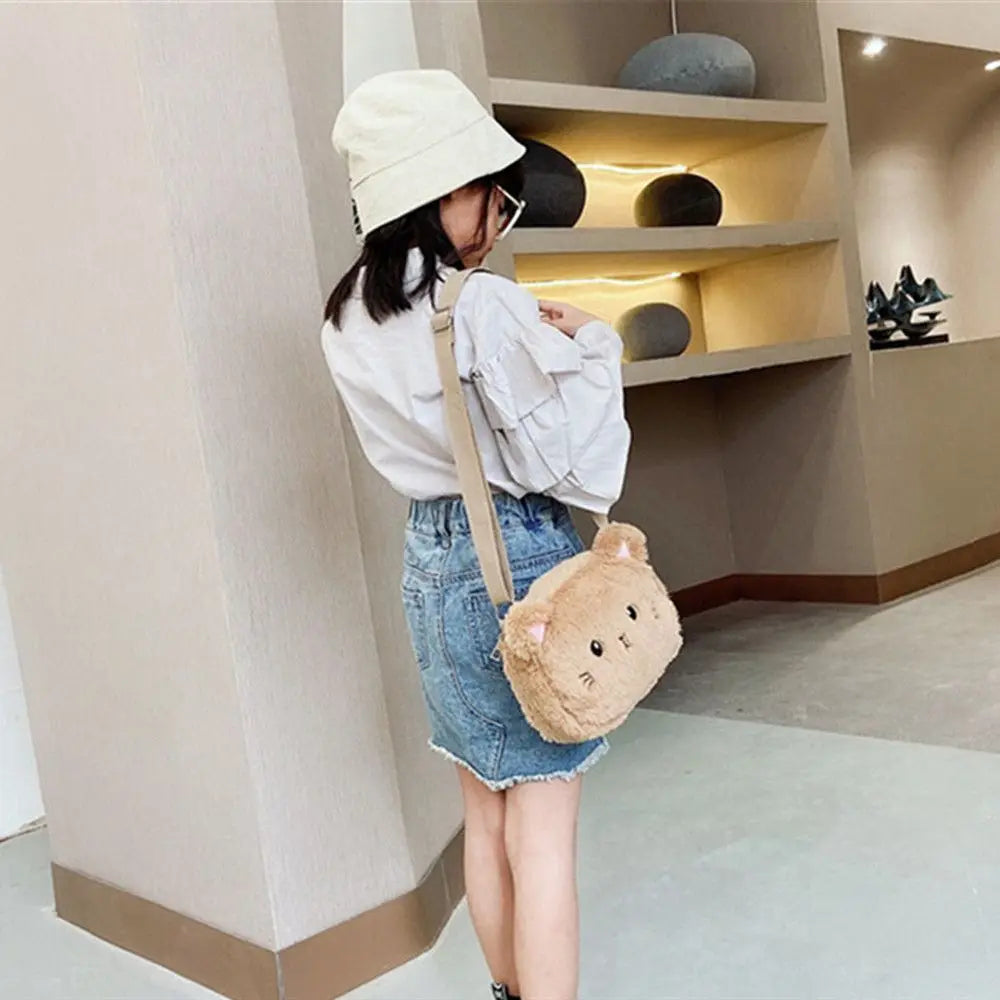 Children's Handbags Cute Shoulder Bag Cartoon Cat Soft  Bag Messenger Small Bags