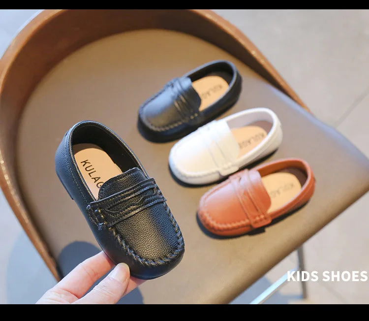 Children Shoes 2025 Spring Autumn Kids Casual Shoes Boys Loafers Soft PU Leather Toddler Slip-on Shoes For Boy