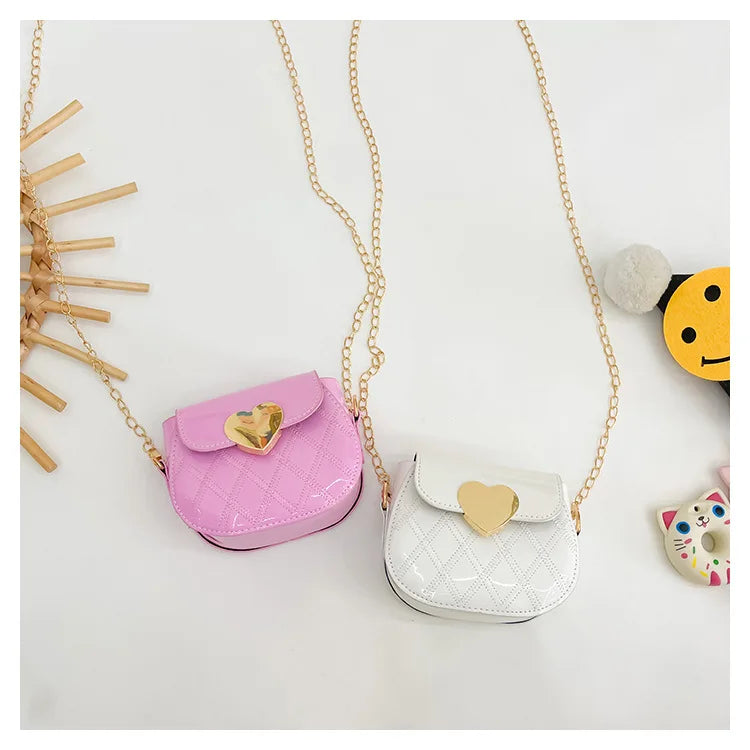 Children's Bags New Love Solid Color Dopamine Mini Cute Sweet Kawaii Shoulder Bags Fashionable Versatile Girl's Crossbody Bags