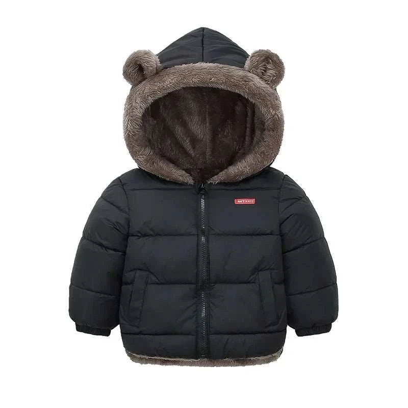 Cashmere Children Coat 2024 Autumn Winter Thicken Jacket Boys Girls Solid Color Hooded Jackets Kids Parka Outerwear 2-6 Years C1049