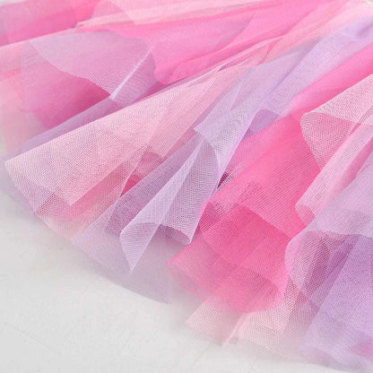 VIKITA Kids Princess Skirts Girls Irregular Layered Mesh Tulle Birthday Party Tutu Mini Skirts Girls Pink Casual Ballet Skirt C1029