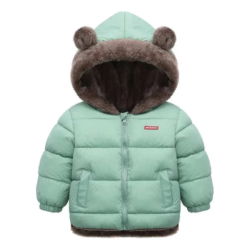 Cashmere Children Coat 2024 Autumn Winter Thicken Jacket Boys Girls Solid Color Hooded Jackets Kids Parka Outerwear 2-6 Years C1049
