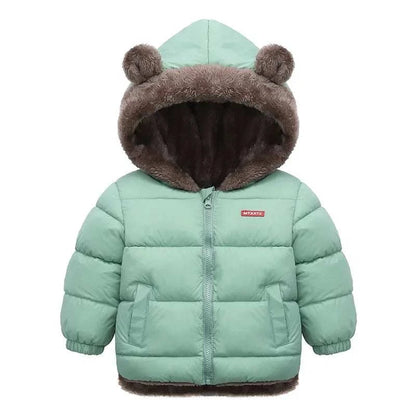 Cashmere Children Coat 2024 Autumn Winter Thicken Jacket Boys Girls Solid Color Hooded Jackets Kids Parka Outerwear 2-6 Years C1049