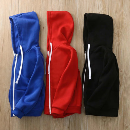 Water And Wind Proof Jacket Zip Sweatshirt Girls Color Hoodie Boys Kids Top Long Sleeve Up Solid Boys Coat& Puffy Coat Kids C1107